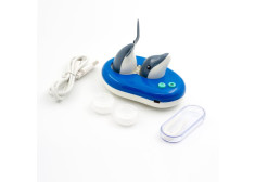 Устройство для очистки контактных линз серого цвета в форме дельфина